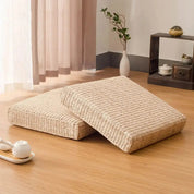 Tatami cuadrado cojín japonés Mokiro en paja trenzada rectilínea con borde textil Ropa Japonesa