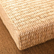 Tatami cuadrado cojín japonés Mokiro en paja trenzada rectilínea con borde textil Ropa Japonesa