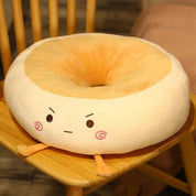 Cojín japonés kawaii Itami pancake en peluche terciopelo con cara sonriente Ropa Japonesa