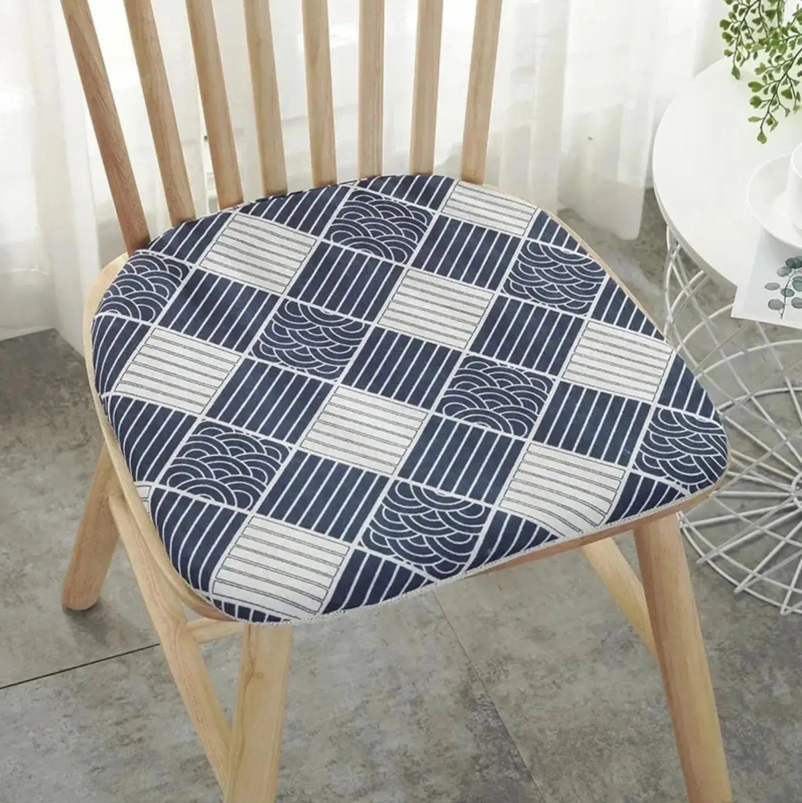 Cojín plano japonés para silla Kasuga con motivos textiles marino estampados Ropa Japonesa
