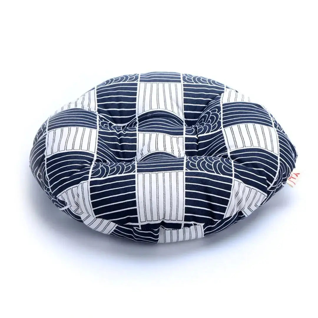 Cojín tradicional japonés Tsumigo zabuton abombado con motivos textiles marino estampados Ropa Japonesa