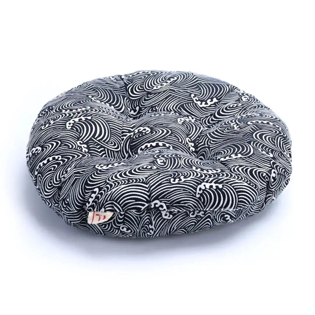 Cojín tradicional japonés Tsumigo zabuton abombado con motivos textiles marino estampados Ropa Japonesa