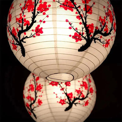 Farol japonés con flores