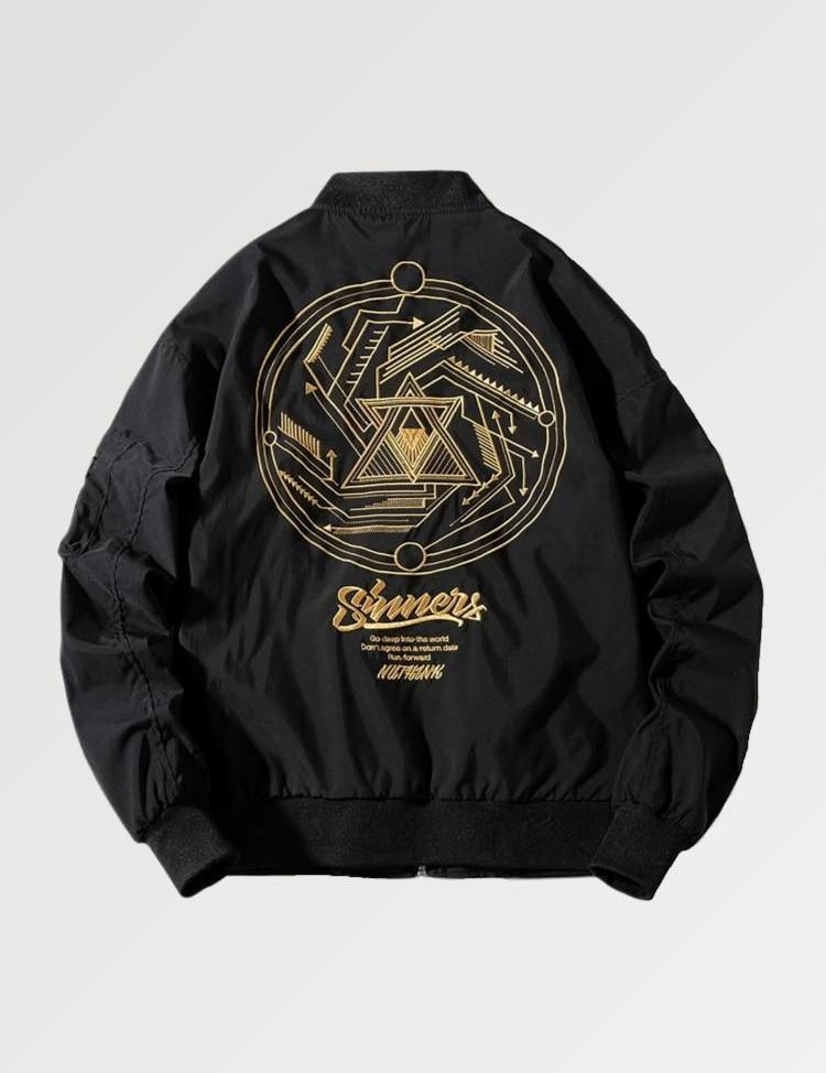 Chaqueta bomber geométrica