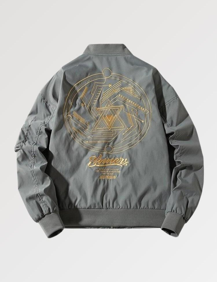 Conquista el milenio y domina Matrix con nuestra cazadora bomber geométrica.