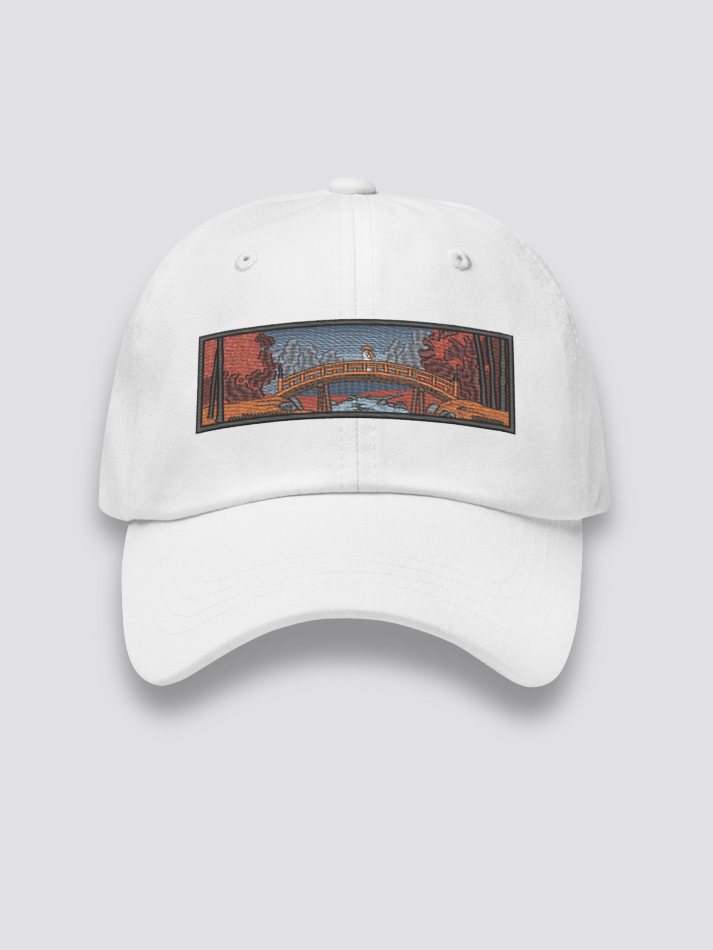 Gorra Bordada Ukiyo-e Blanco - Ropa Japonesa