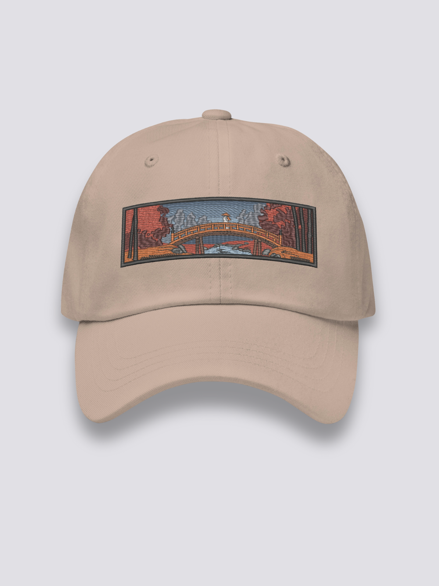 Gorra Bordada Ukiyo-e Crema - Ropa Japonesa