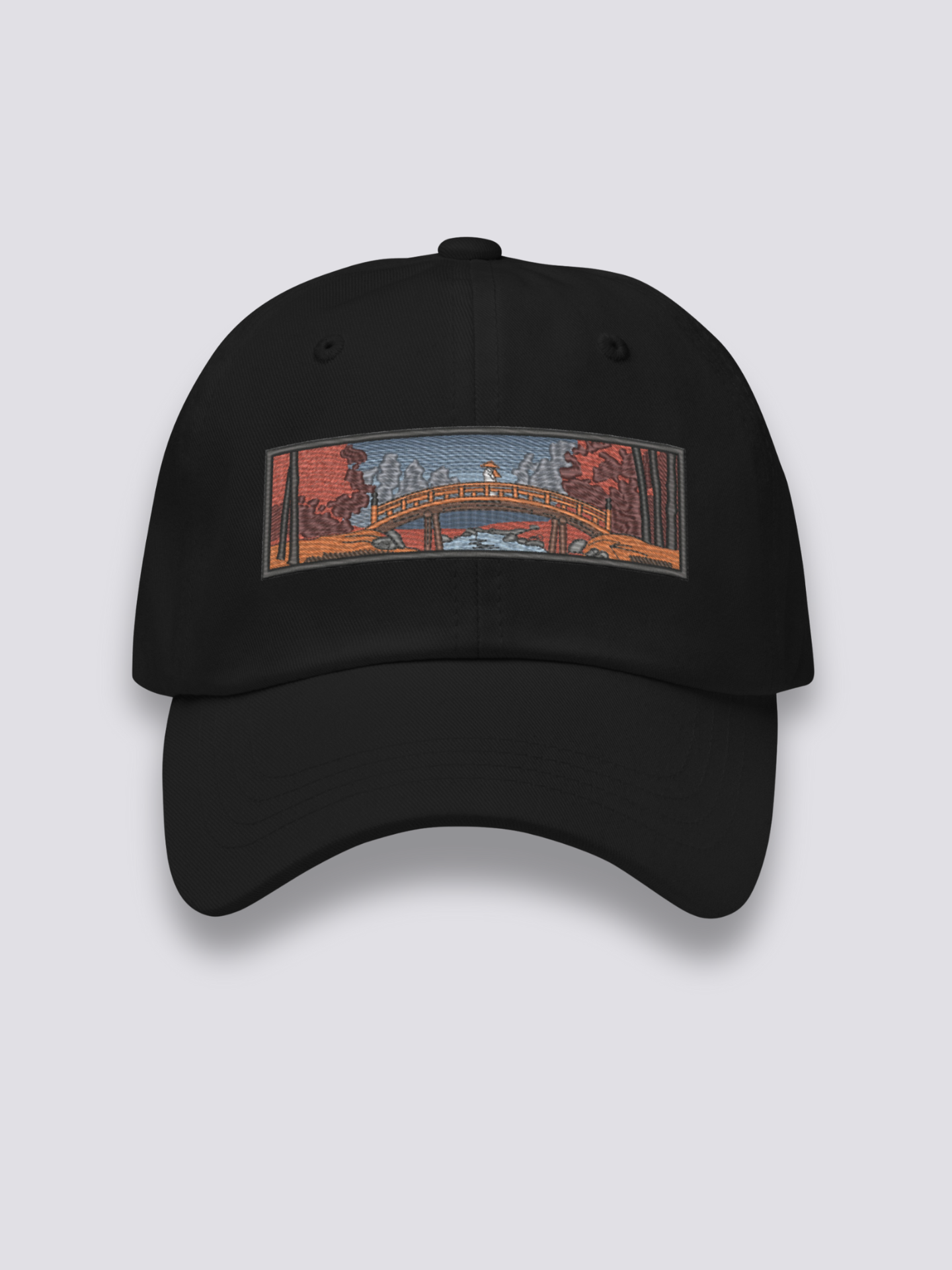 Gorra Bordada Ukiyo-e Negro - Ropa Japonesa