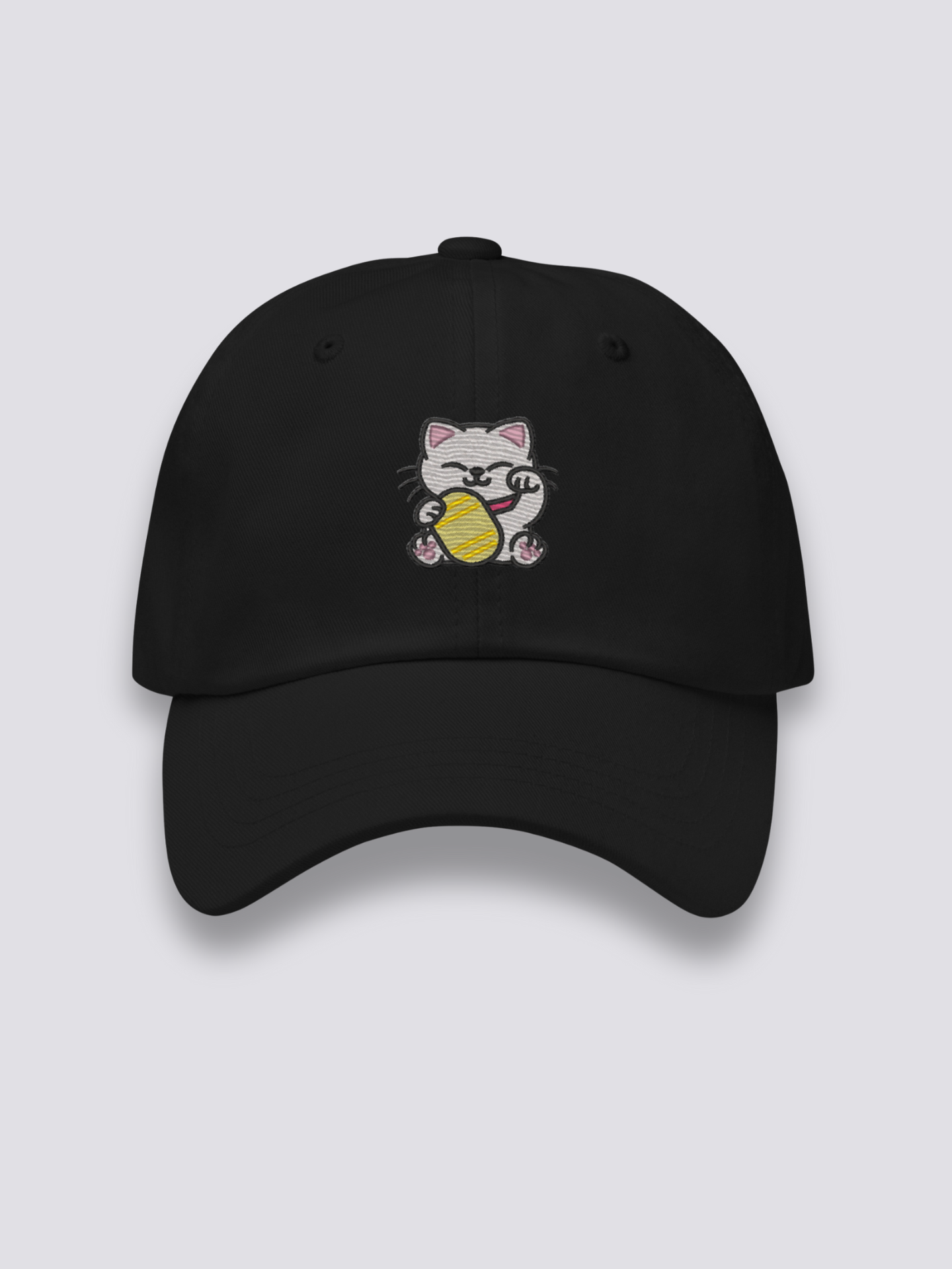 Gorra Maneki Neko Negro - Ropa Japonesa