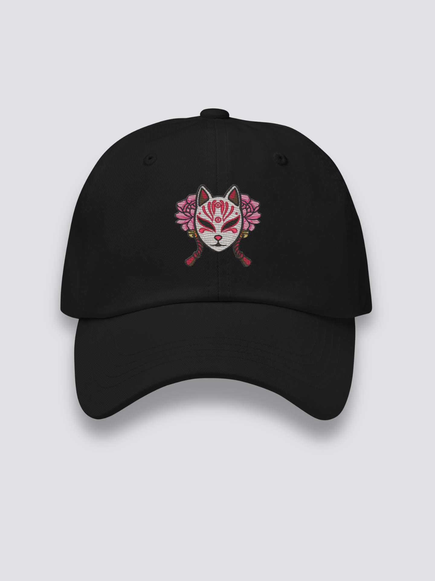 Gorra Máscara Kitsune Negro - Ropa Japonesa