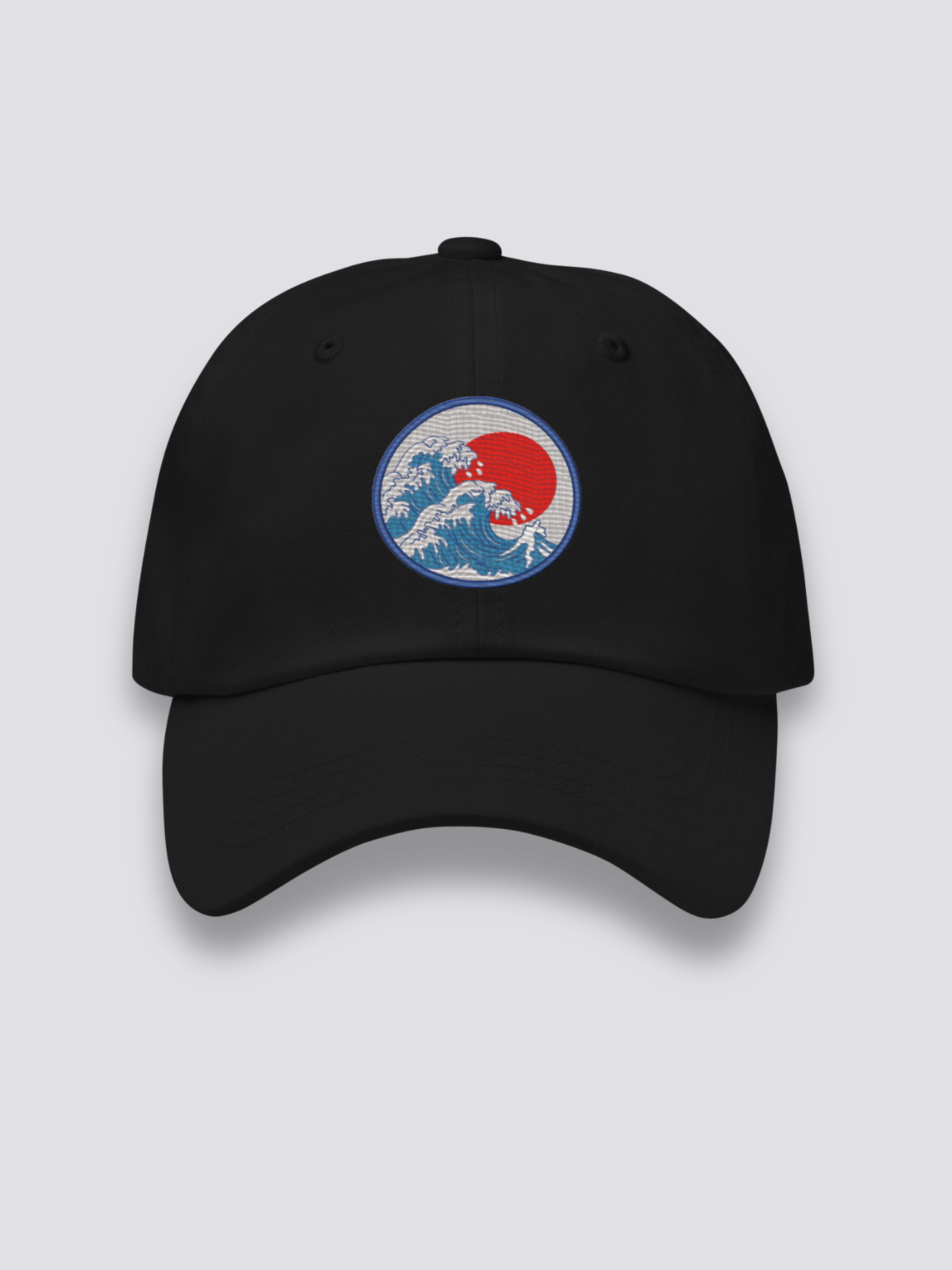 Gorra Ola de Kanagawa Negro - Ropa Japonesa