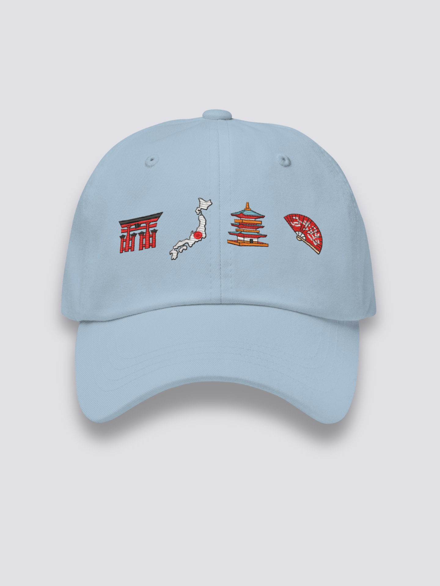 Gorra Símbolos Japoneses Azul Claro - Ropa Japonesa