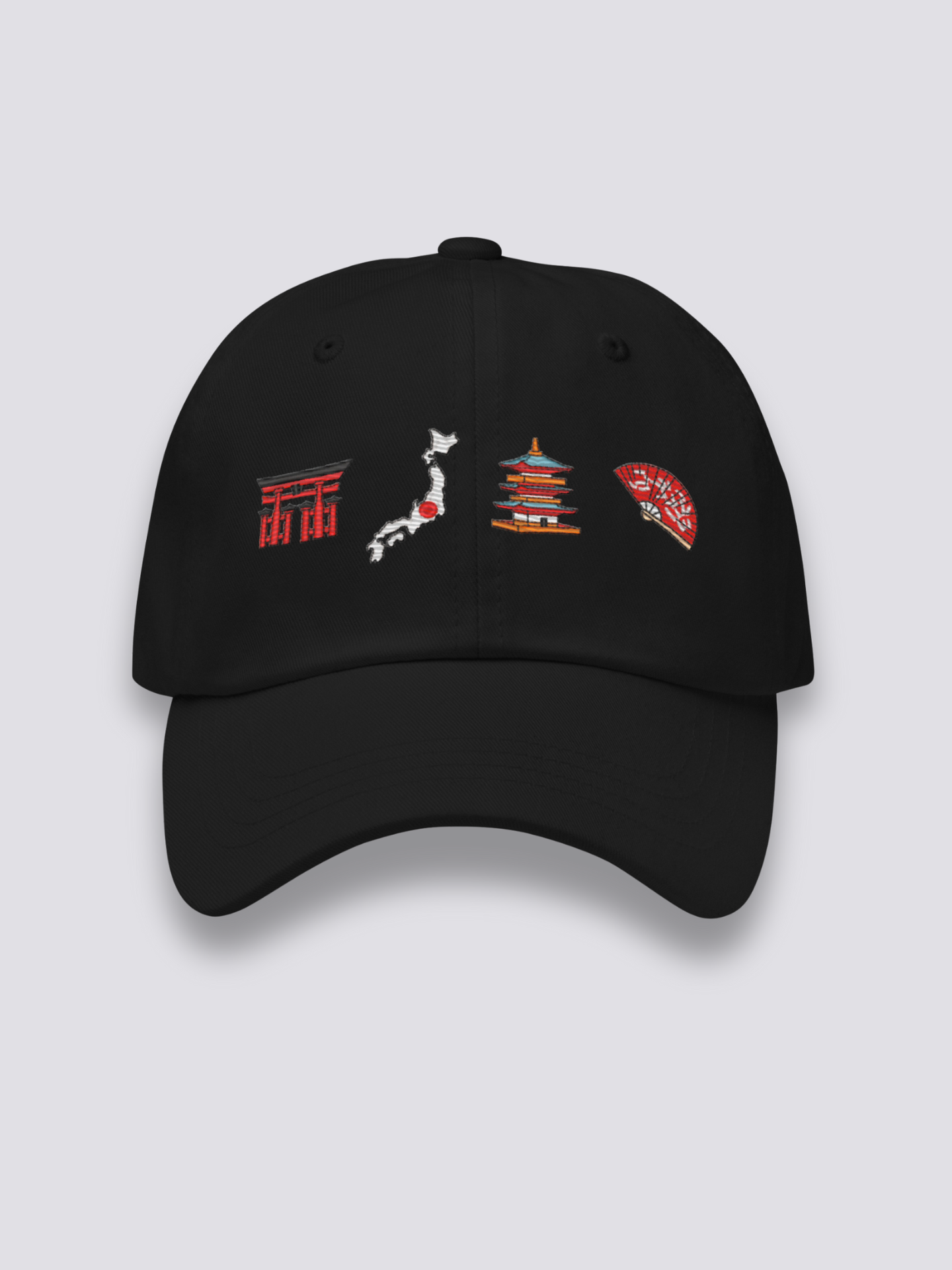 Gorra Símbolos Japoneses Negro - Ropa Japonesa