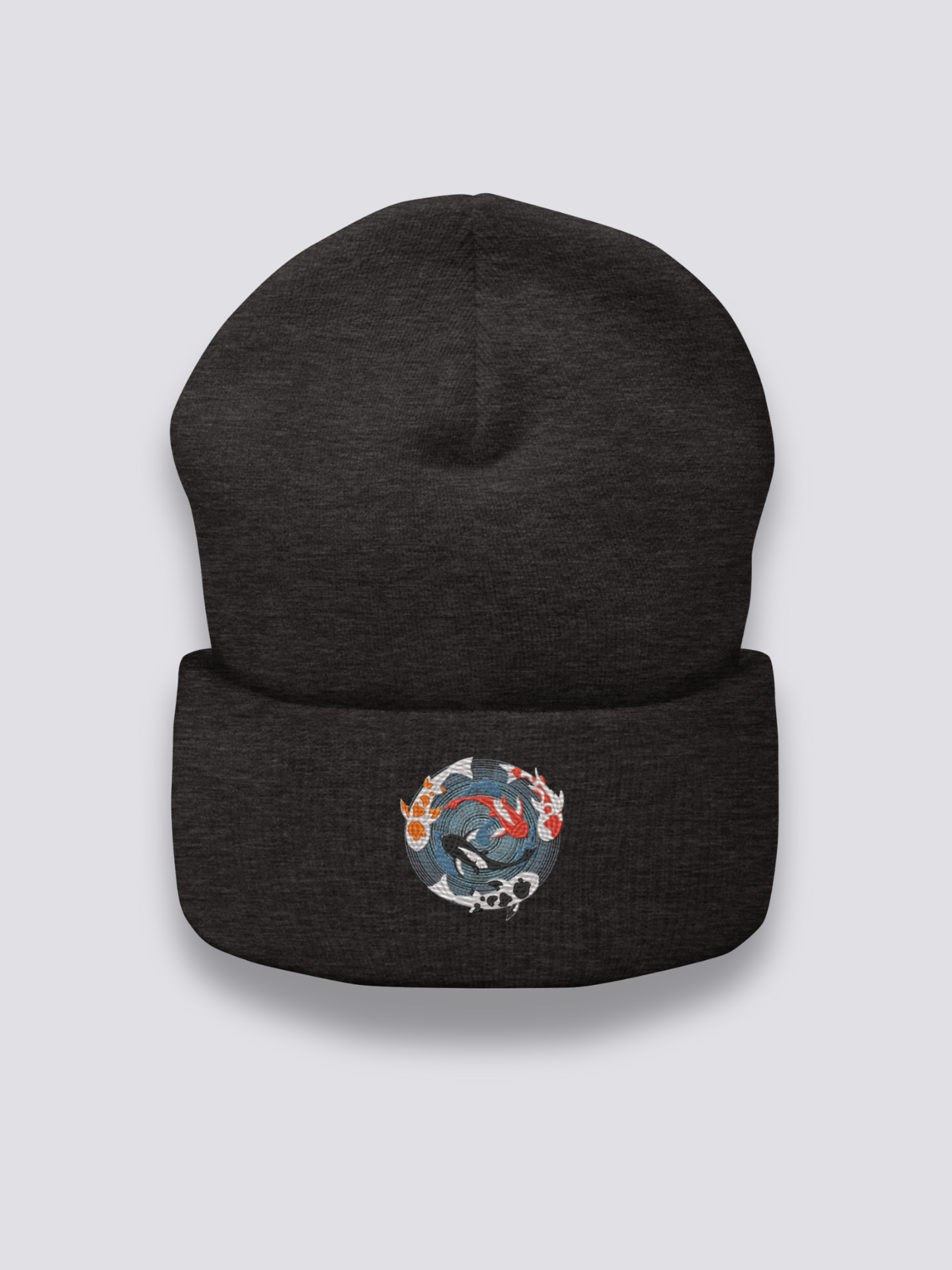 Gorro Bordado Japonés - 水槽 Gris Oscuro - Ropa Japonesa