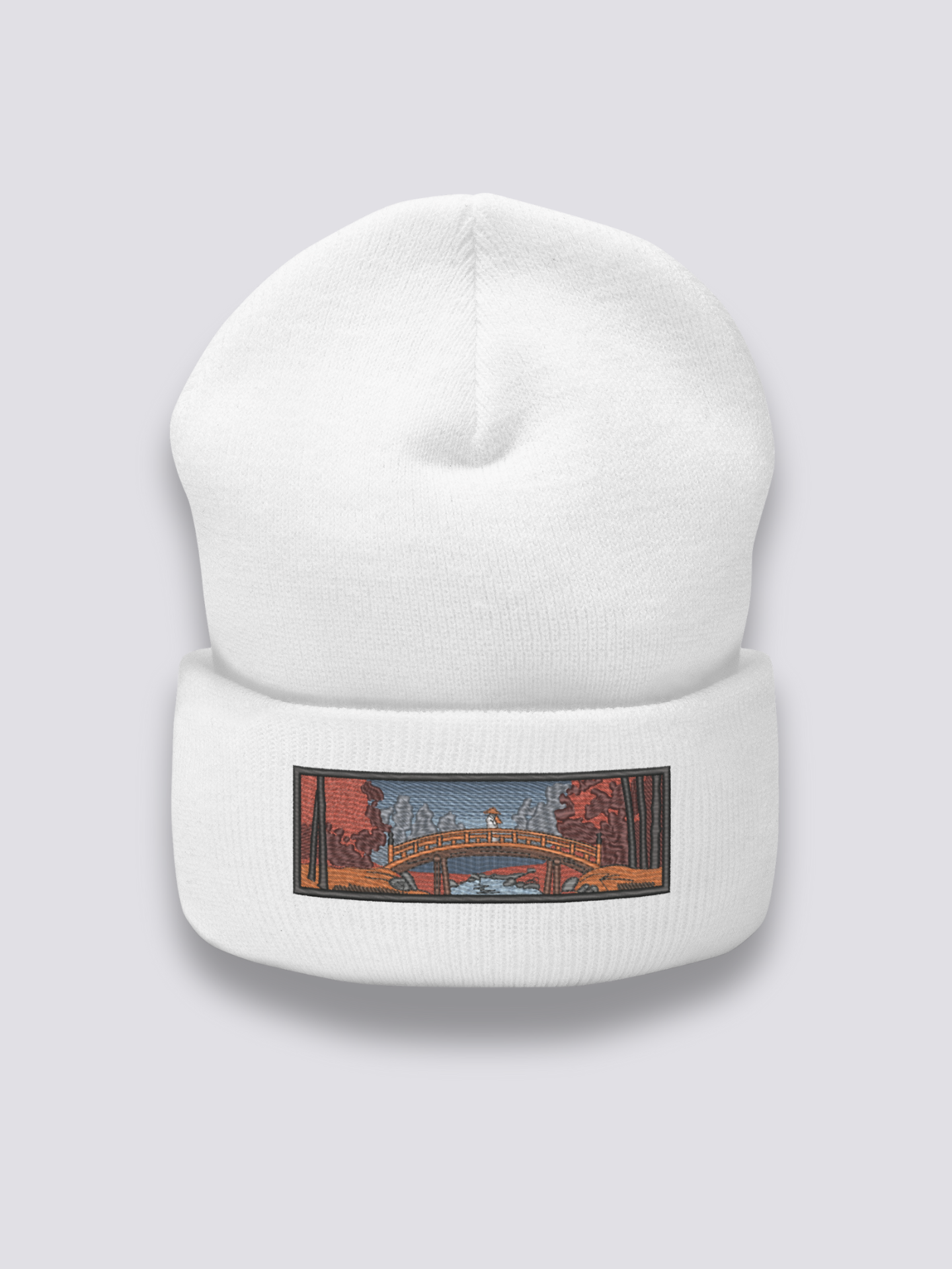 Gorro Bordado Ukiyo-e - 浮世絵 Blanco - Ropa Japonesa