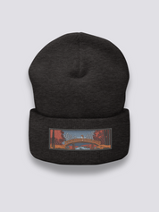 Gorro Bordado Ukiyo-e - 浮世絵 Gris Oscuro - Ropa Japonesa