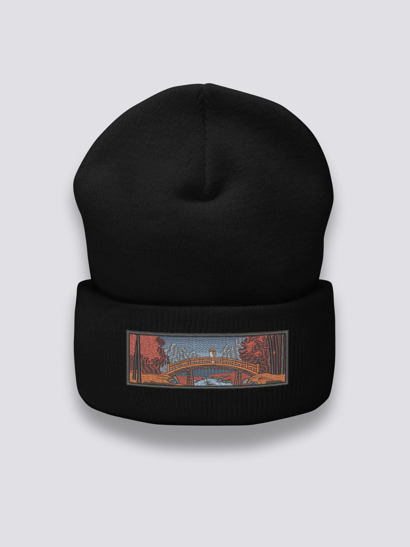 Gorro Bordado Ukiyo-e - 浮世絵 Negro - Ropa Japonesa
