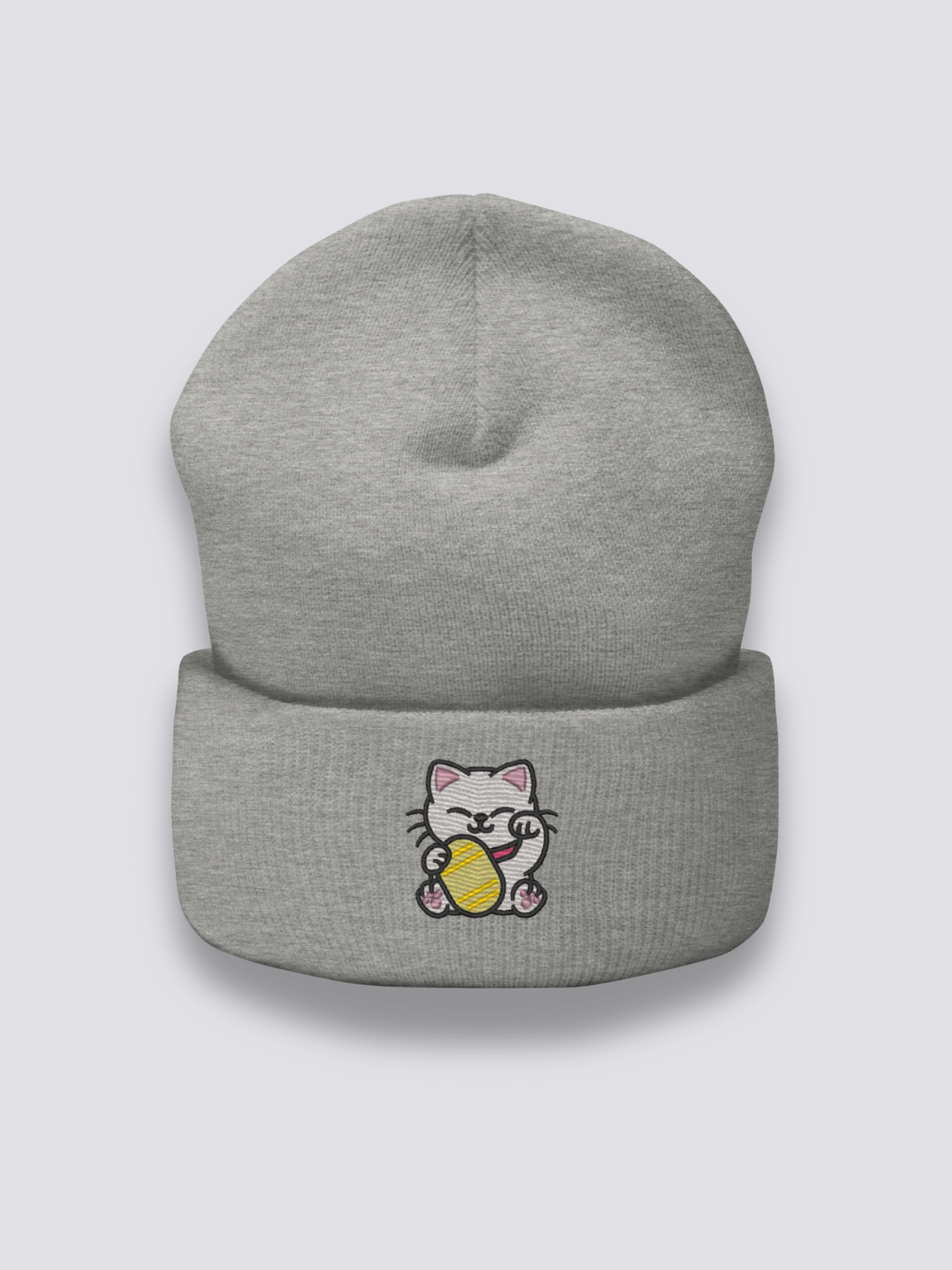 Gorro Maneki Neko - 招き猫 Gris Jaspeado - Ropa Japonesa