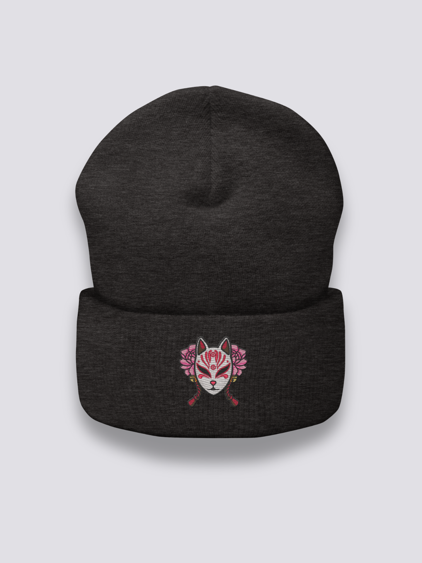 Gorro Máscara Kitsune - キツネのお面 Gris Oscuro - Ropa Japonesa