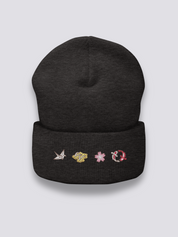 Gorro Motivos Japoneses - 和柄 Gris Oscuro - Ropa Japonesa