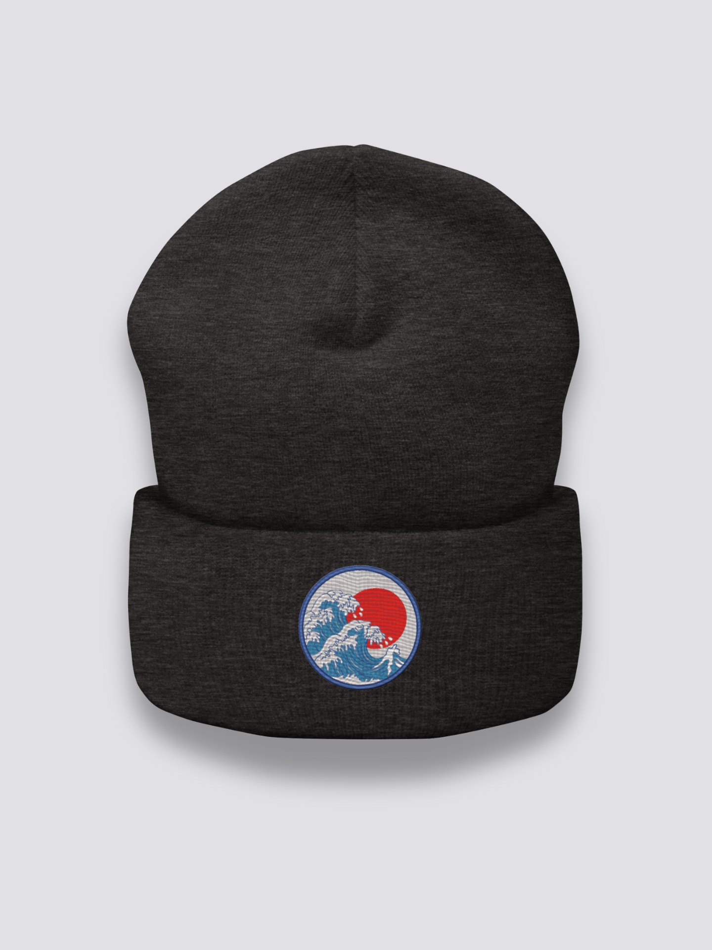 Gorro Ola de Kanagawa - かながわウェーブ Gris Oscuro - Ropa Japonesa