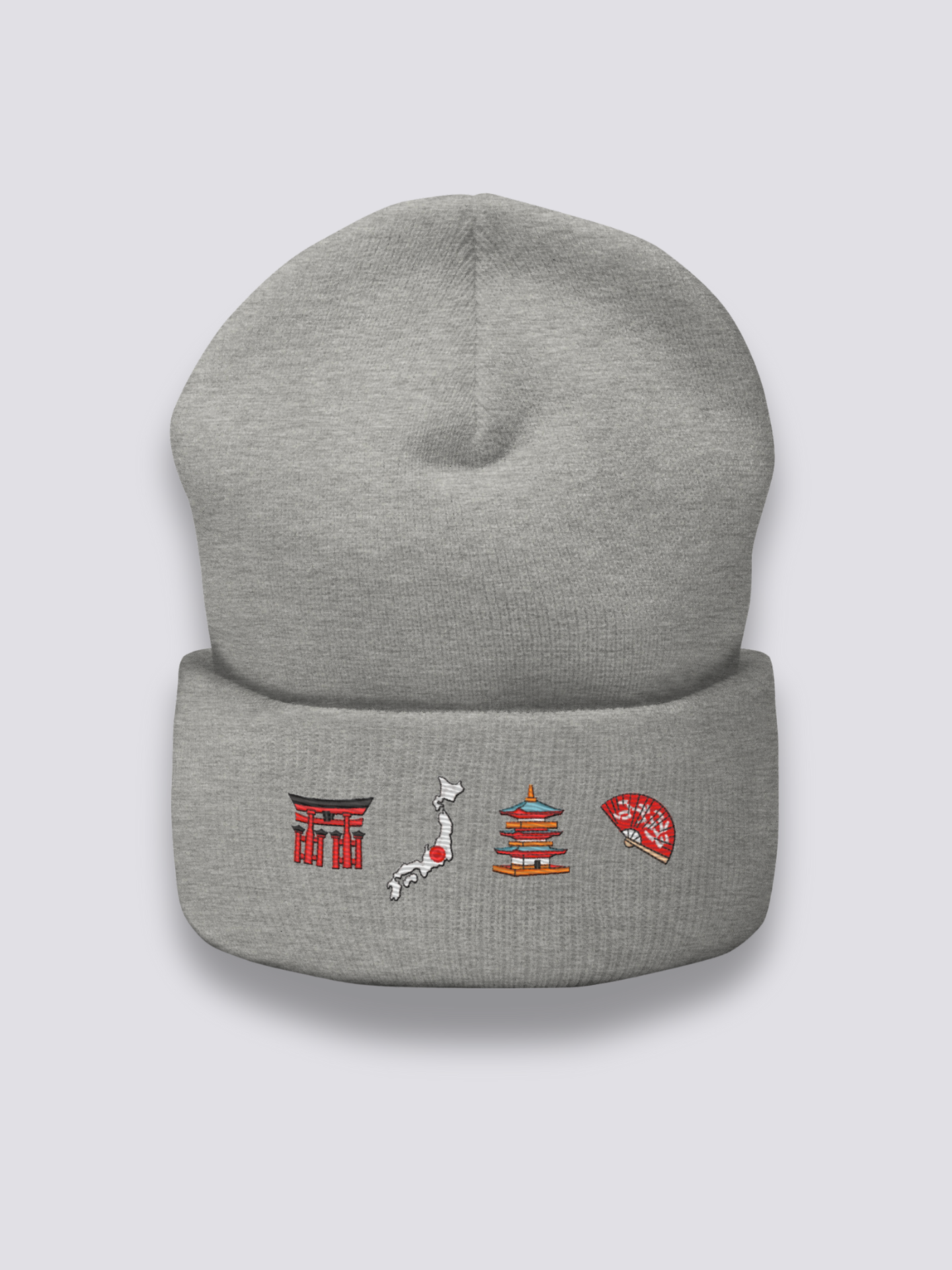 Gorro Símbolos Japoneses - 記号 Gris Jaspeado - Ropa Japonesa