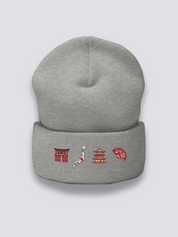 Gorro Símbolos Japoneses - 記号 Gris Jaspeado - Ropa Japonesa