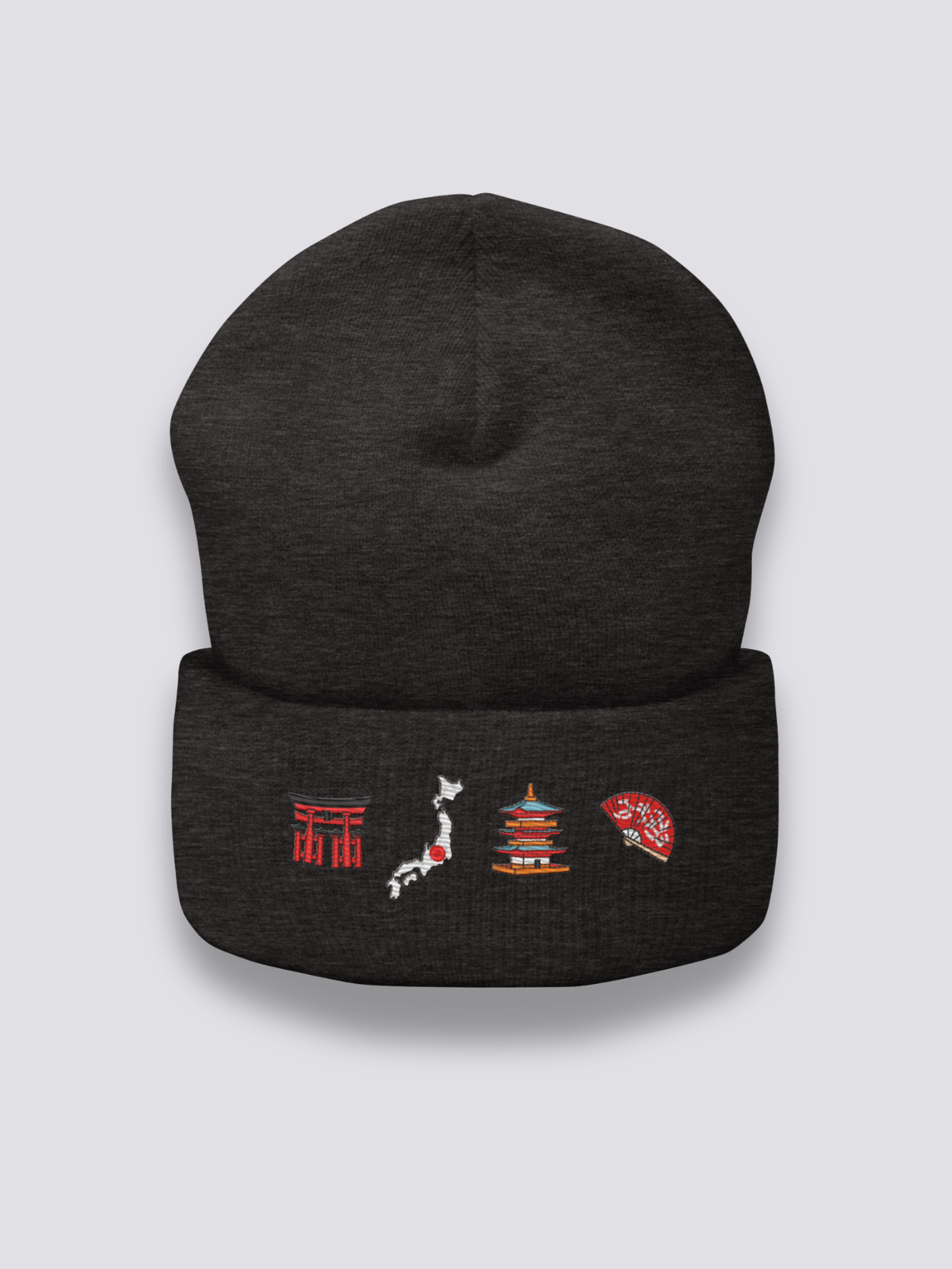 Gorro Símbolos Japoneses - 記号 Gris Oscuro - Ropa Japonesa