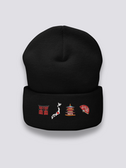 Gorro Símbolos Japoneses - 記号 Negro - Ropa Japonesa