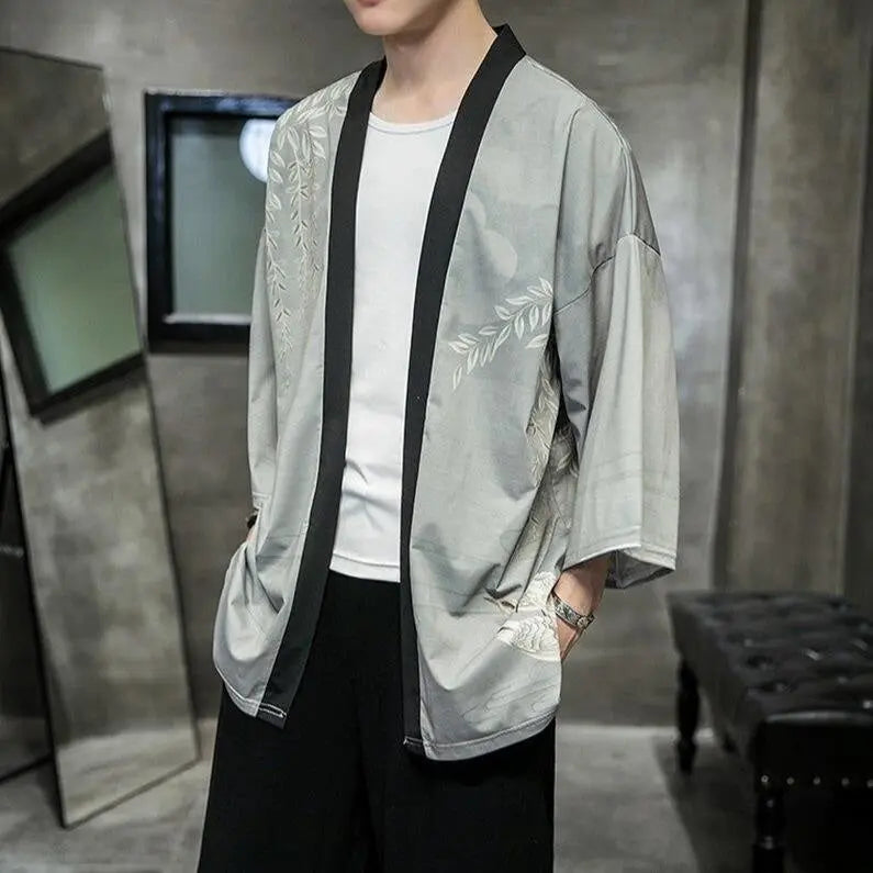 Chaqueta kimono gris 'Tamotsu'