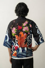 Haori Cosplay Koi x Sakura haori japonés llevado mannequin estilo streetwear Ropa Japonesa