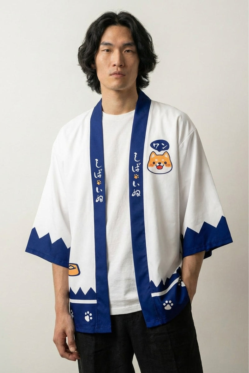 Kimono Haori Shiba Inu haori japonés llevado mannequin estilo streetwear Ropa Japonesa