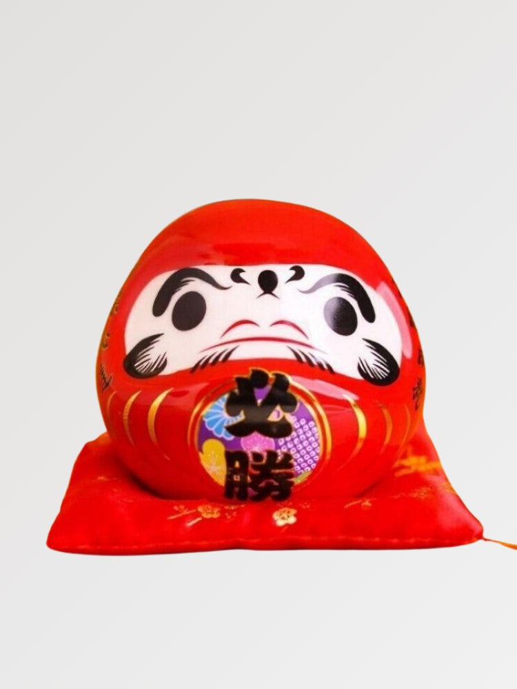 Hucha Daruma Rojo 'Victoria' Kanji Hisshō - Ropa Japonesa