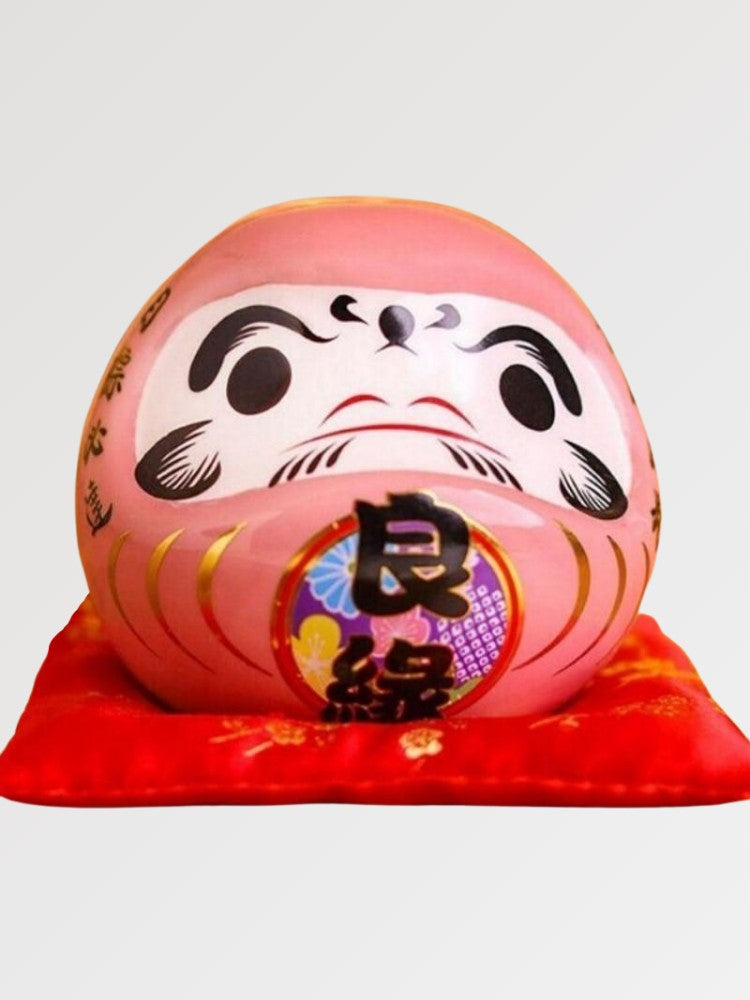 Hucha Daruma Rosa 'Amor' Kanji Ryōen - Ropa Japonesa