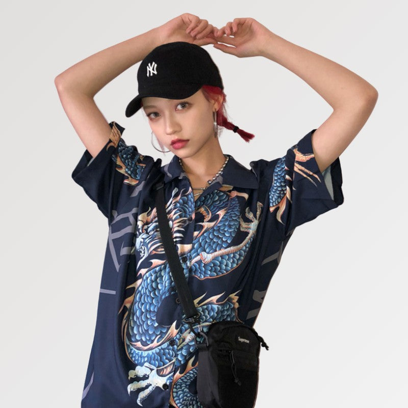 La camisa japonesa para mujer y su motivo de dragón Ryu-Jin