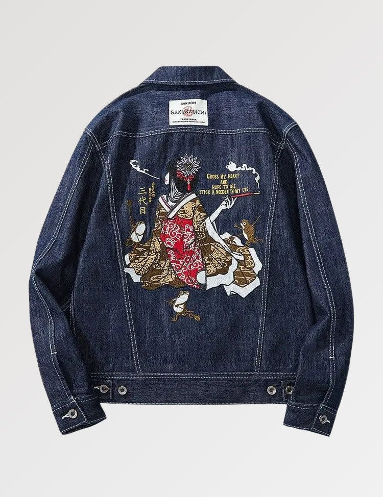 Chaqueta con bordado japonés