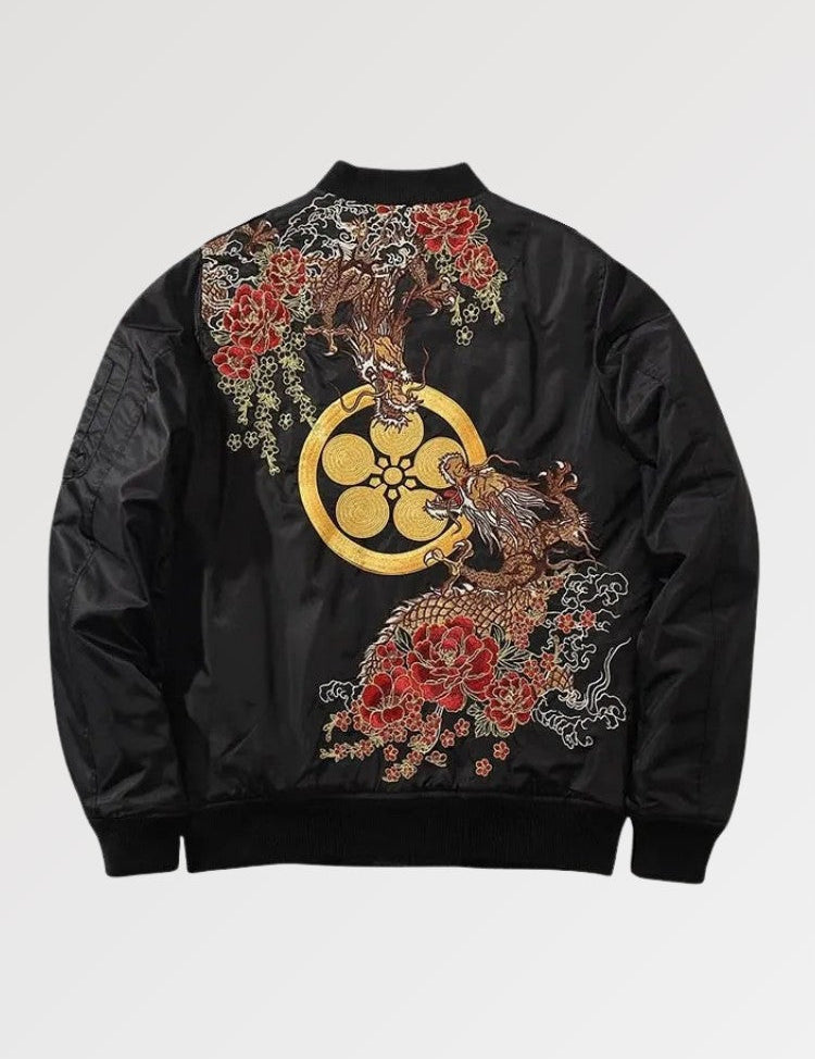 Chaqueta bomber floral japonesa