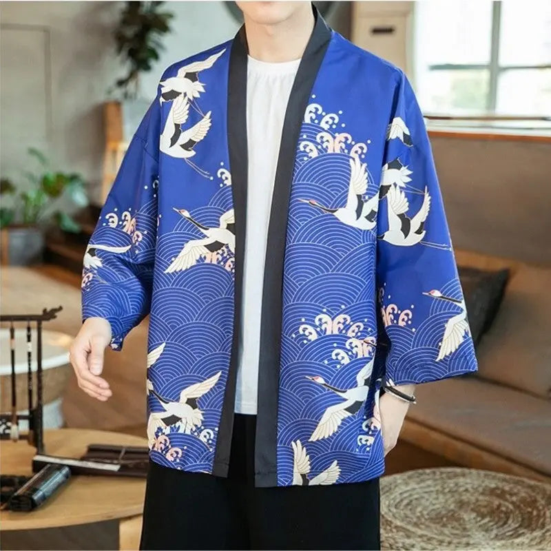 Chaqueta kimono japonesa para hombre y sus motivos Seigaiha