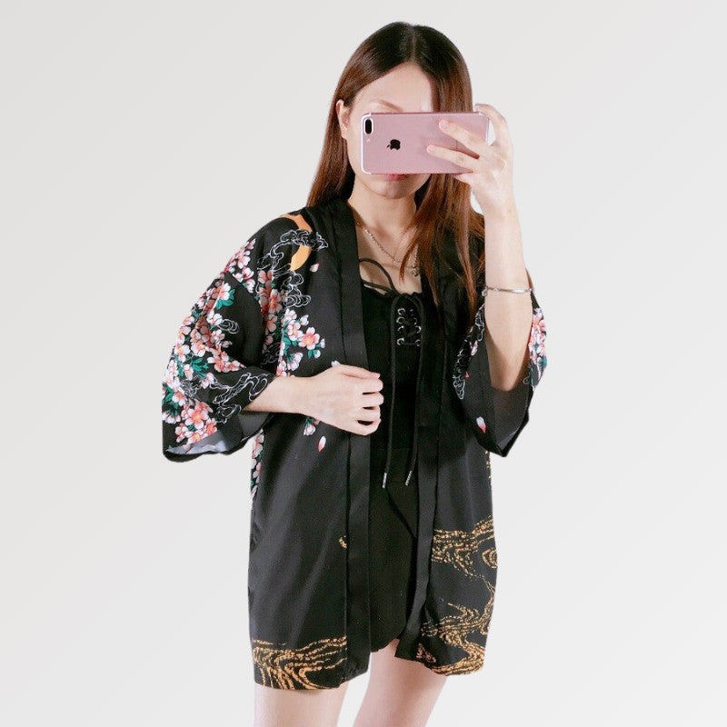 Kimono japonés de mujer 'Sakura x Koi'