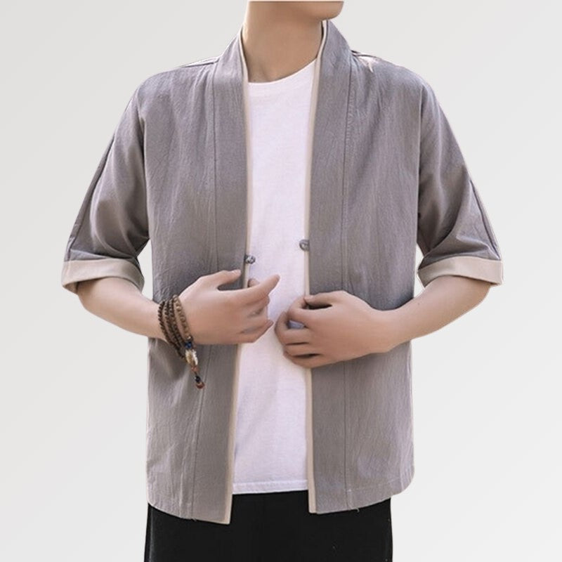 Chaqueta de estilo japonés 'Grey Hideki' para hombre