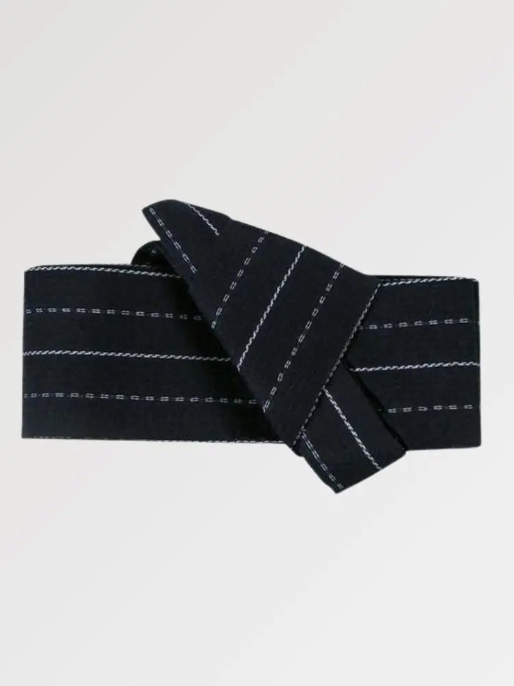 Cinturón obi de hombre Nagano azul marino de rayas blancas kakuobi Ropa Japonesa