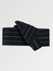 Cinturón obi de hombre Nagano azul marino de rayas blancas kakuobi Ropa Japonesa