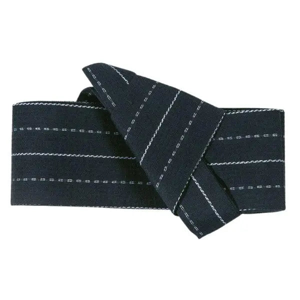Cinturón obi de hombre Nagano azul marino de rayas blancas kakuobi Ropa Japonesa