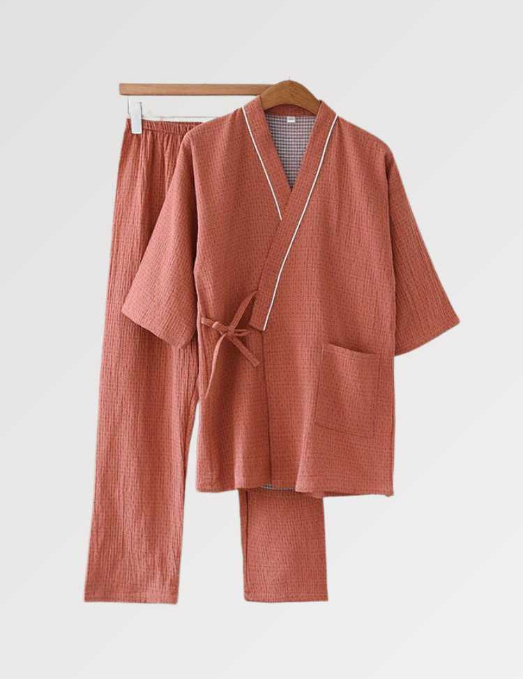 Colorido y auténtico jinbei de algodón para hombre