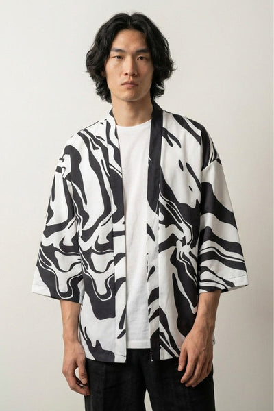 Kimono blanco y negro 'Edición Kaito'