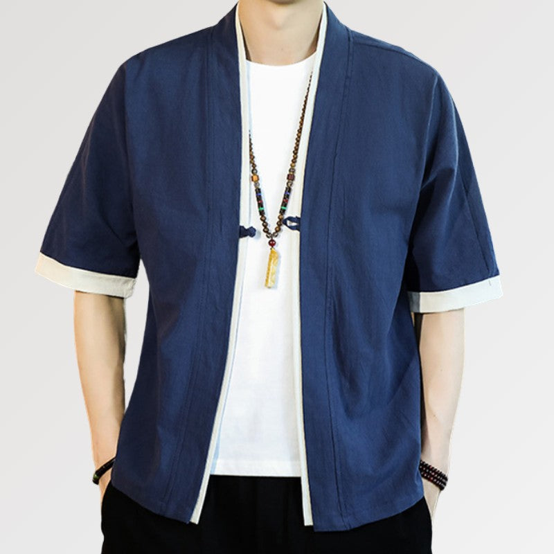La clásica chaqueta kimono para hombre en color azul