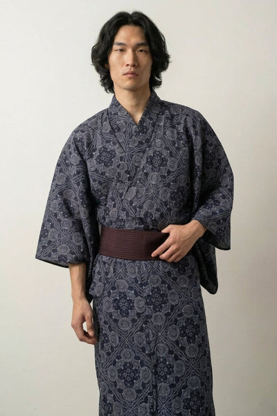 Kimono Motivo Japonés 'Hanamon' Kamon