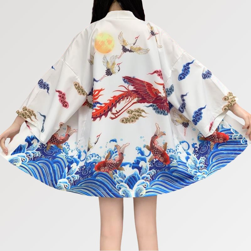 Los tops kimono para mujer con motivos japoneses