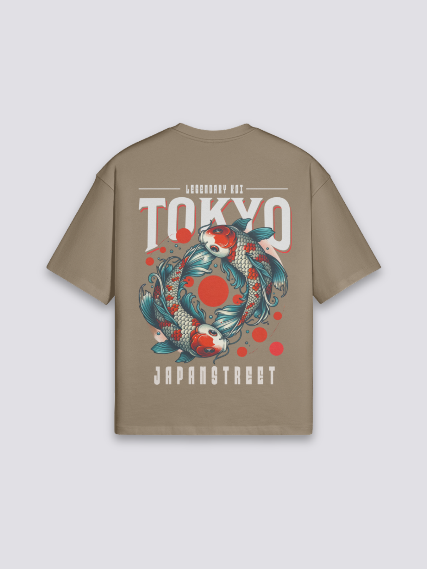 Camiseta carpa koi estampado japonés oversize
