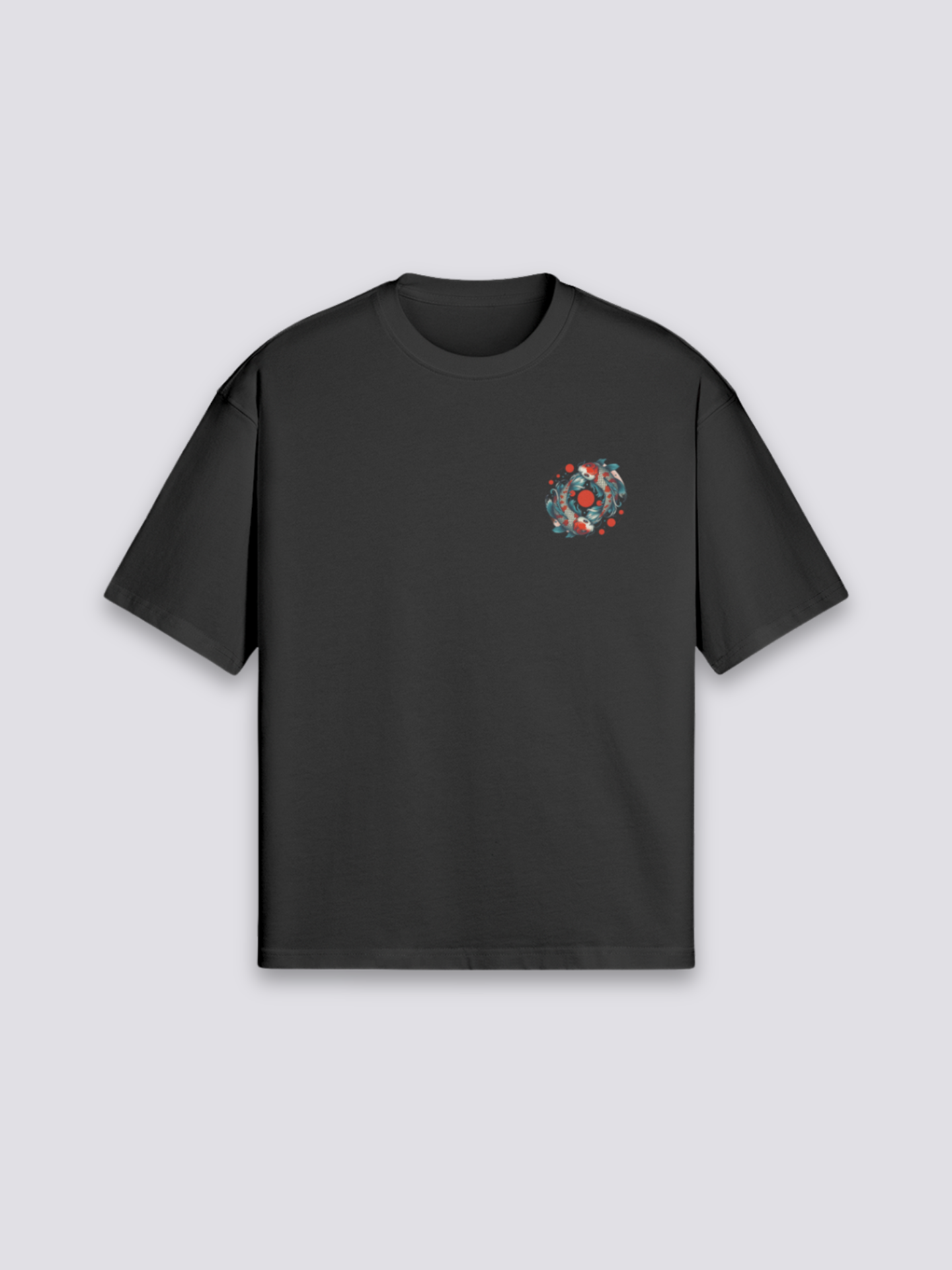 Camiseta carpa koi estampado japonés oversize